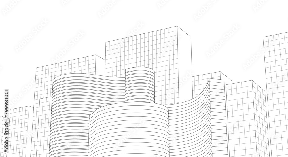Obraz premium ​​abstract architecture 3d illustration background 