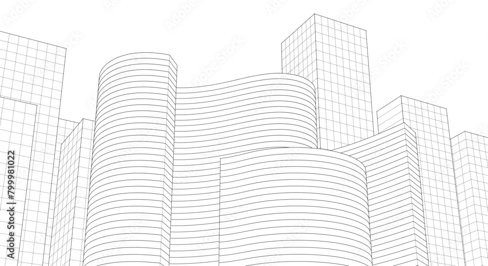 Fototapeta premium ​​abstract architecture 3d illustration background 