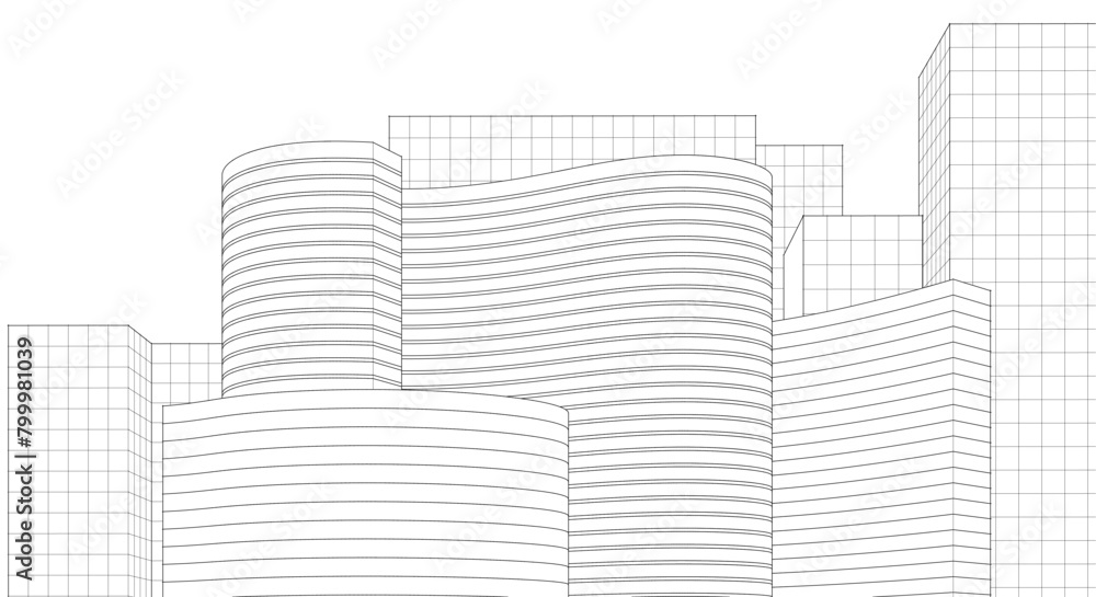 Fototapeta premium ​​abstract architecture 3d illustration background 