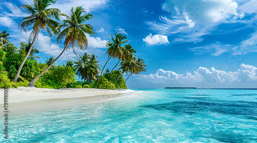 beach with coconut trees