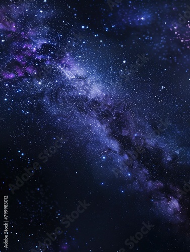 Milky way galaxy  dark background  purple blue and black colors