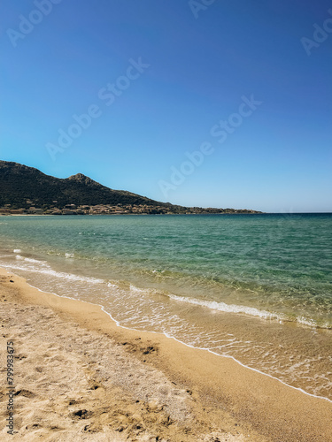 Sandy beach on the seashore. Corsica  France