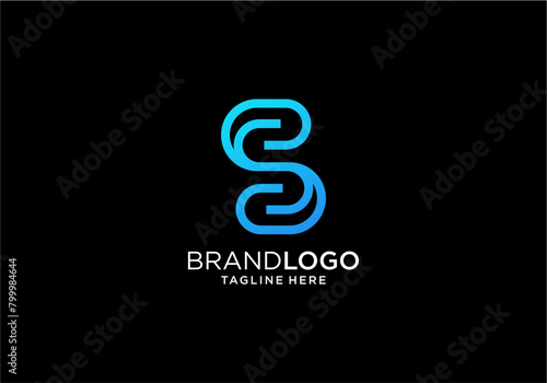 Premium letter S logo design abstract geometric logotype.
