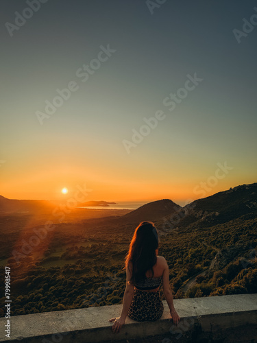 serenity and yoga practicing at sunset meditation