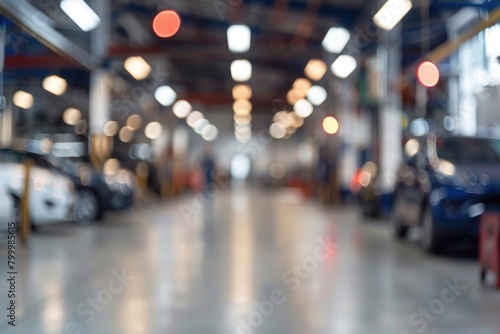Wallpaper Mural Blurred background of the car repair station. Auto service industry Torontodigital.ca