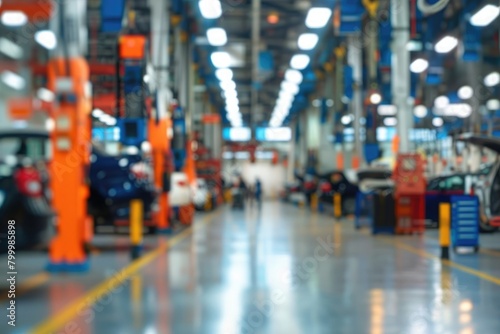 Wallpaper Mural Blurred background of the car repair station. Auto service industry Torontodigital.ca