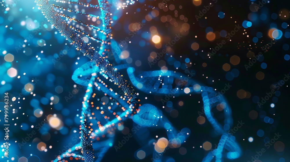 Abstract dna molecule structure in dark blue background - scientific illustration of genetic code, molecular biology concept - vector graphic for science, research, medical presentation - isolated dna Abstract dna molecule structure in dark blue background - scientific illustration of genetic code, molecular biology concept - vector graphic for science, research, medical presentation - isolated dna