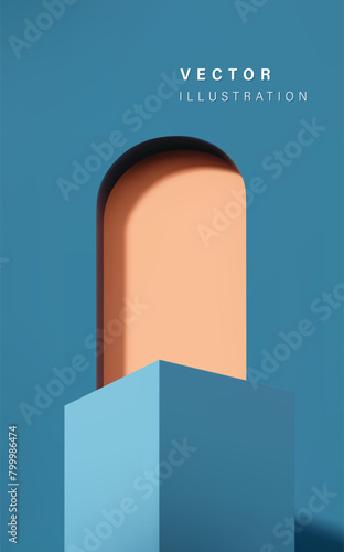 Realistic 3D Vector podium and background with copy space for on online shopping website or social media advertising.