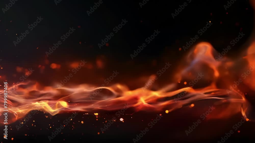 Slow Fire floating And Burning with sparcles, Fiery orange glowing. Abstract background on the theme of fire. flames isolated on black background Slow Fire floating And Burning with sparcles, Fiery orange glowing. Abstract background on the theme of fire. flames isolated on black background
