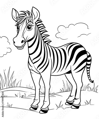 zebra cartoon illustration   coloring page animal