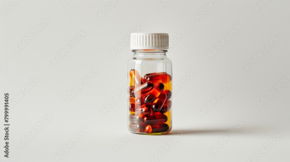 Medicine bottle with pills on white background. Focus on foreground. Medicine bottle with pills on white background. Focus on foreground.