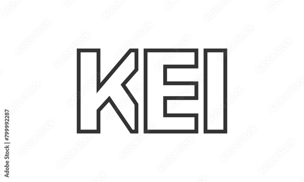 KEI logo design template with strong and modern bold text. Initial based vector logotype featuring simple and minimal typography. Trendy company identity. KEI logo design template with strong and modern bold text. Initial based vector logotype featuring simple and minimal typography. Trendy company identity.