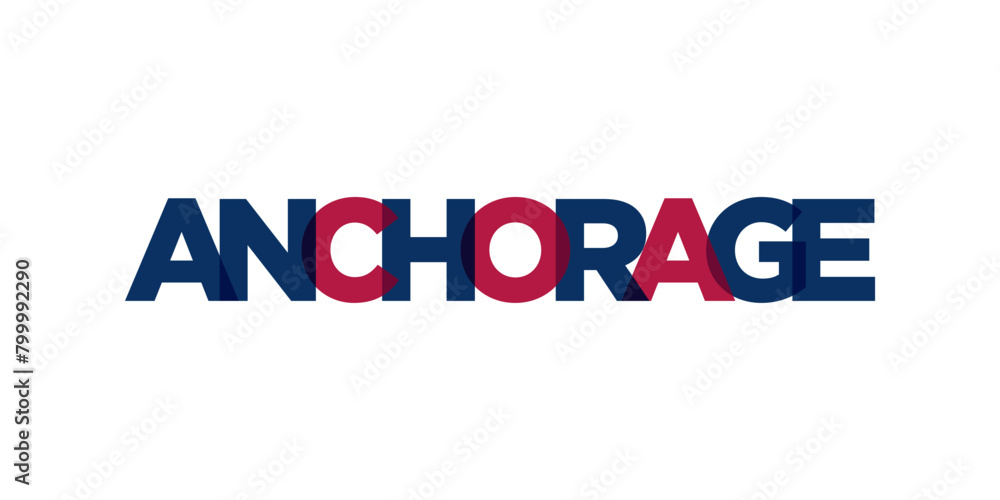 Anchorage, Alaska, USA typography slogan design. America logo with graphic city lettering for print and web.