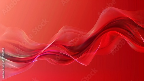 Vibrant red abstract vector background with dynamic waves - modern vector illustration for design projects and digital art