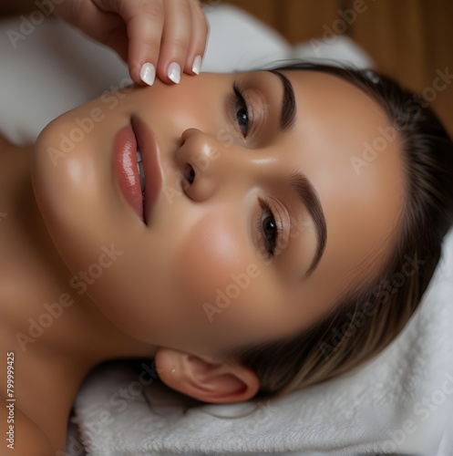 Relaxing facial treatment at a wellness spa genrated with ai photo