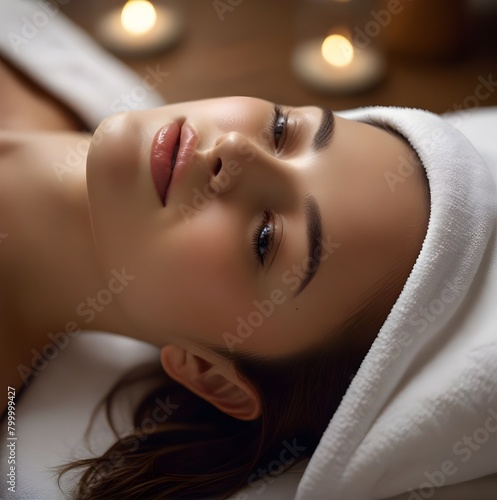 Relaxing facial treatment at a wellness spa genrated with ai photo