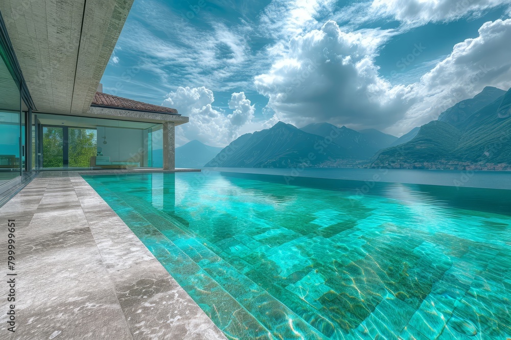 Fototapeta premium Celestial Emerald Infinity Pool