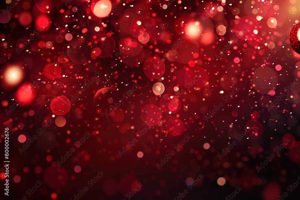 Red abstract glitter background with bokeh lights and stars for Valentine's Day or wedding card design, with a red bokeh effect Red abstract glitter background with bokeh lights and stars for Valentine's Day or wedding card design, with a red bokeh effect