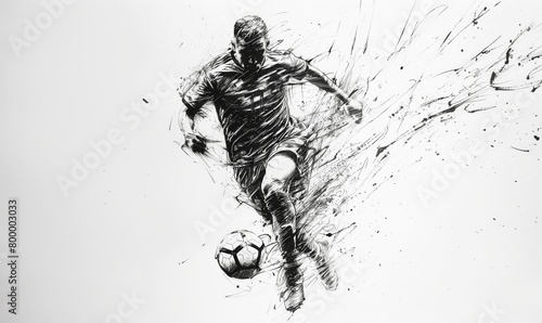 Dynamic soccer player illustration in action
