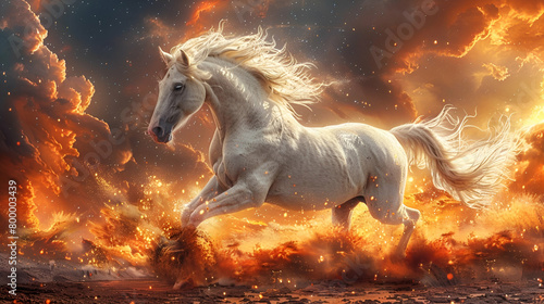 a cheerful unicorn prancing in the cosmos, galaxy style  photo
