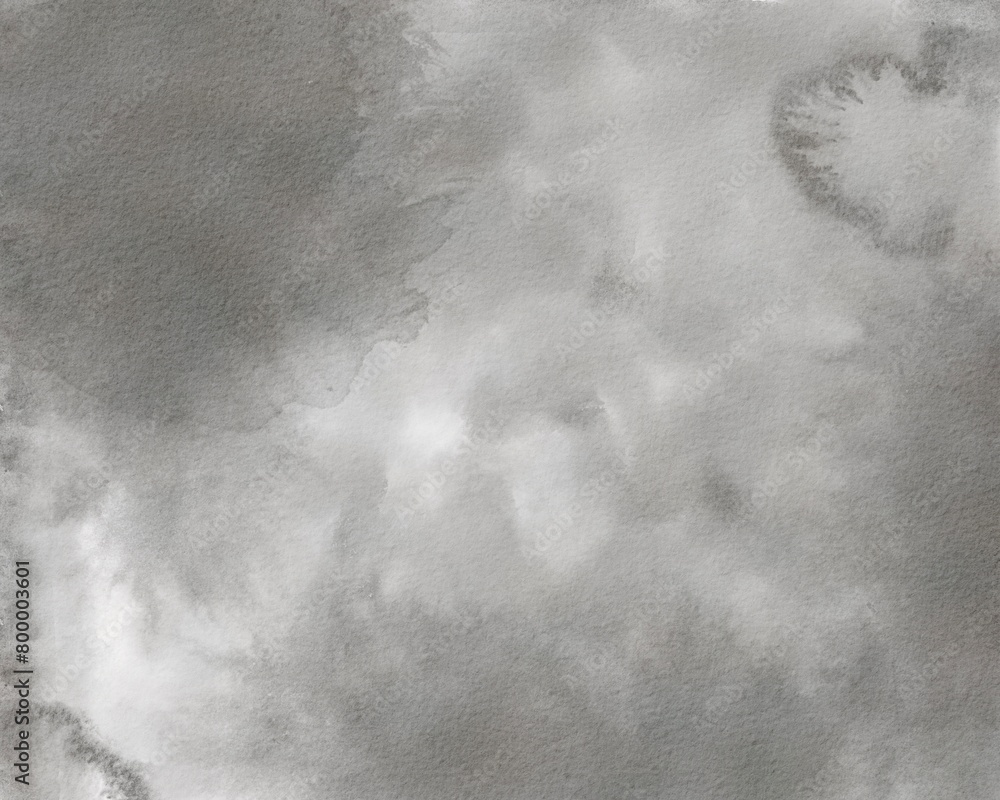 Silver ink and watercolor textures on a white paper background. Paint ...