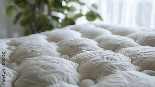 Bamboo viscose fabric, hypoallergenic, thermoregulating, and sustainable, with natural long-strand bamboo fiber filling, ideal for an eco-conscious, comfortable sleep experience photo