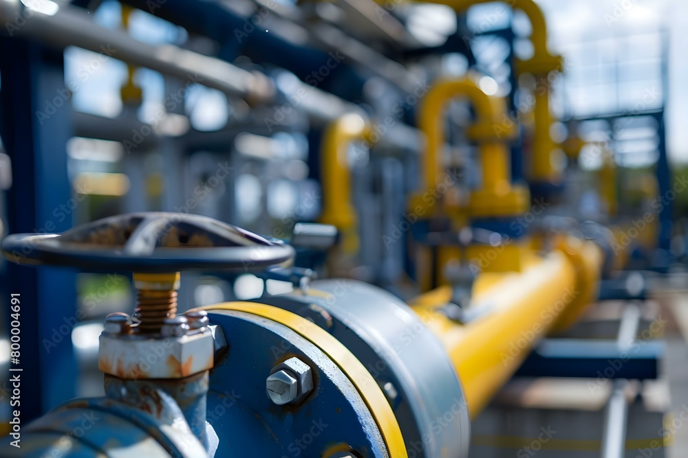 Enhancing Gas Oil Processing Efficiency in Industrial Refineries for Pipeline Production. Concept Industrial Refineries, Gas Oil Processing, Pipeline Production, Efficiency Enhancement