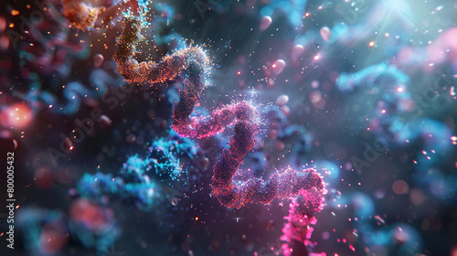 3D render of a protein structure photo
