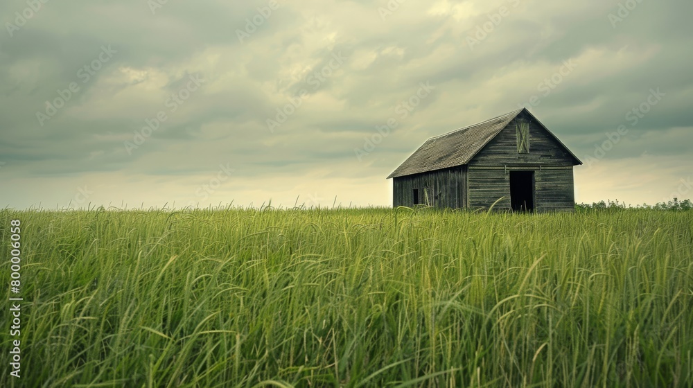 Eternal Quietude: A Lone Barn Amidst the Whispering Grasses Eternal Quietude: A Lone Barn Amidst the Whispering Grasses