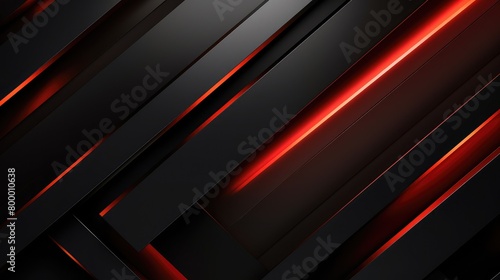 Abstract black panels with copy space for text. 3D illustration. Elegant geometrical glossy stripes backdrop. 