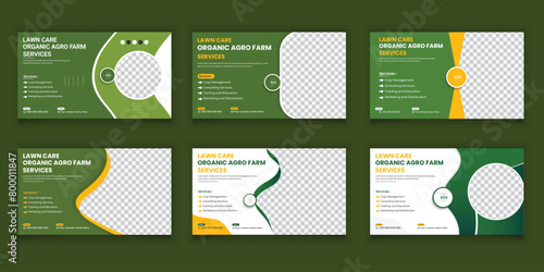 Agriculture Service and Lawn Care Garden Cover Post Bundle Video and Web Banner Design Template Set Thumbnail Design