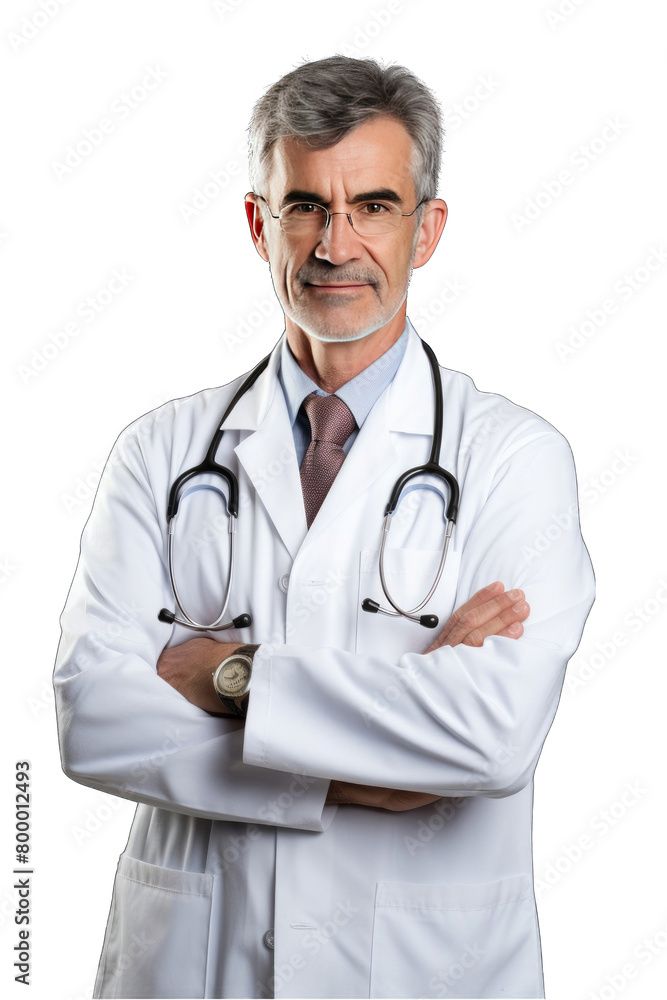 doctor with his arms crossed over white background doctor with his arms crossed over white background