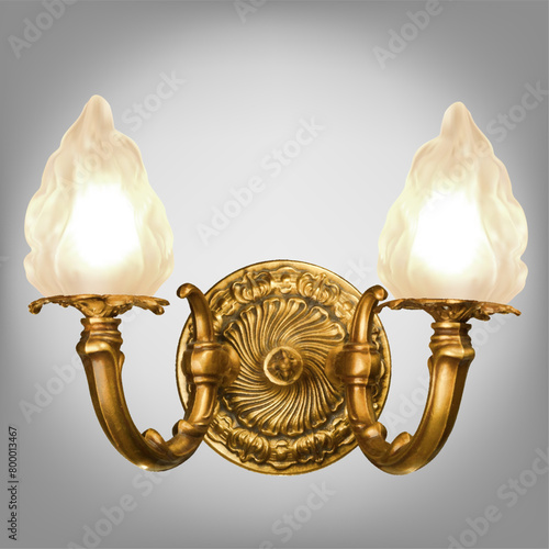 Vintage wall lamp. isolated on white background. Vector illustration EPS 10. photo