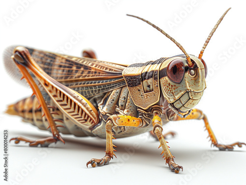 grasshopper on white background