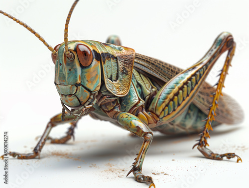 grasshopper on white background © yajuan tang