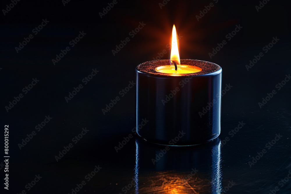 A burning candle with a dark background giving a calm and serene ambiance A burning candle with a dark background giving a calm and serene ambiance