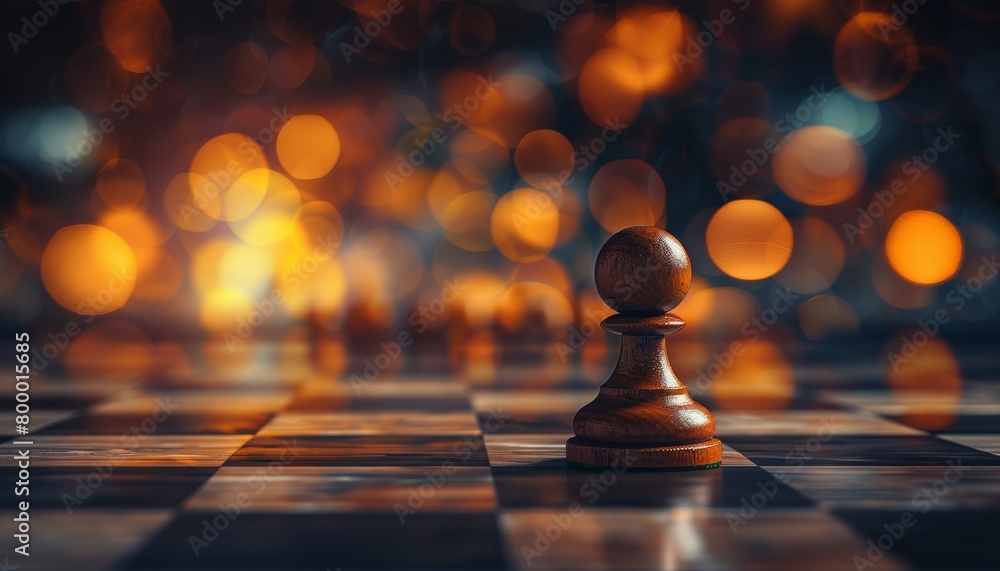 Chess pawn and king banner symbolizing challenge, critical decisions, and strategic moves Chess pawn and king banner symbolizing challenge, critical decisions, and strategic moves