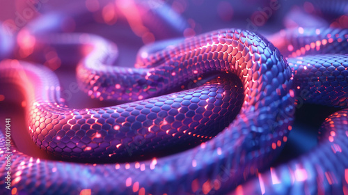Pink and purple glowing snake photo