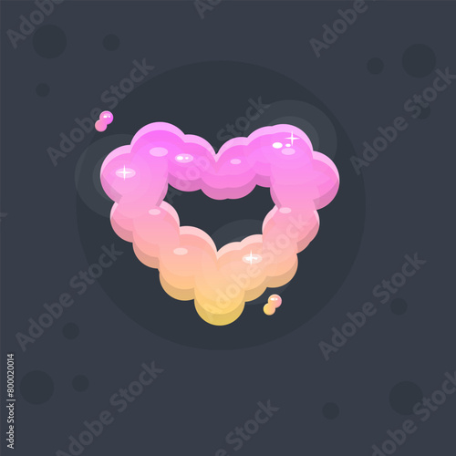 Fairy Bubble Cloud Heart Pink Orange Sweet Isolated Vector Design (ID: 800020014)