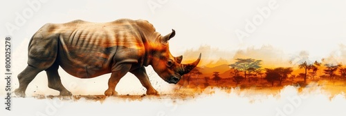 Rhinoceros Double Exposure