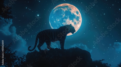 Tiger in Moonlight