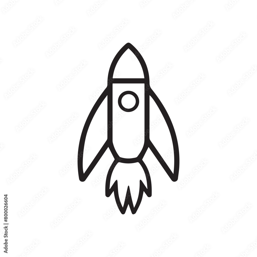 Rocket icon. Black Rocket icon on white background. Vector illustration Rocket icon. Black Rocket icon on white background. Vector illustration