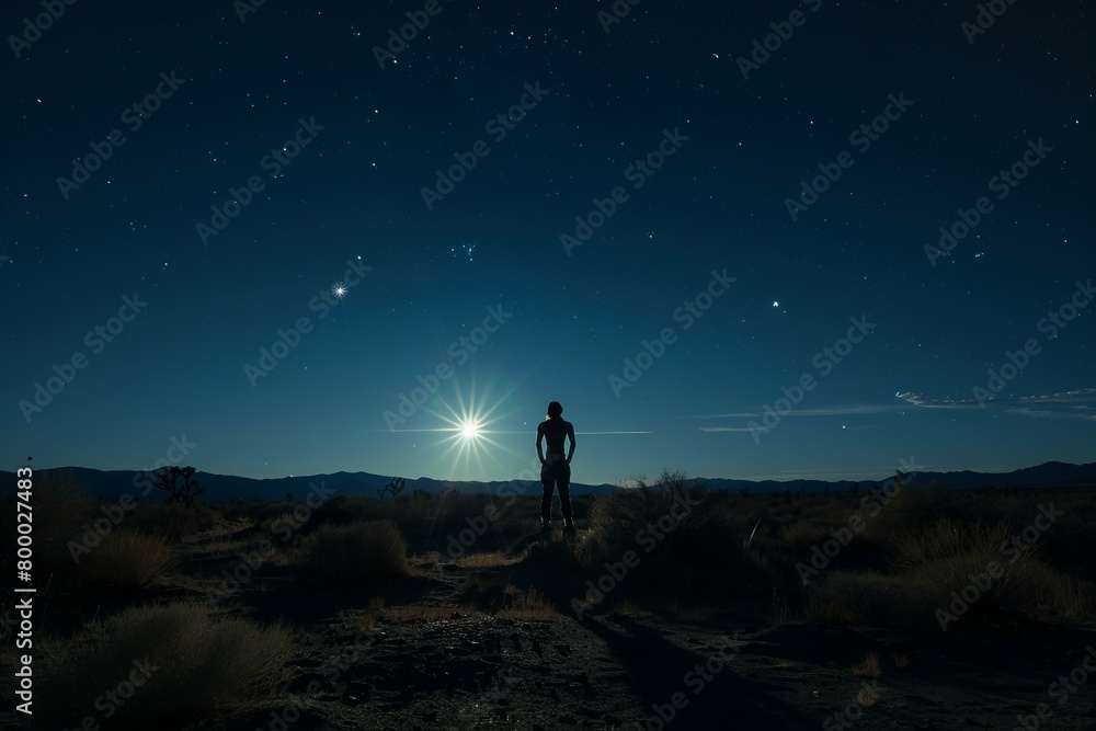 Area 51 at night, With Mysterious Lights And Shadows Casting Eerie Silhouettes Against The Desert Landscape, Generative AI Area 51 at night, With Mysterious Lights And Shadows Casting Eerie Silhouettes Against The Desert Landscape, Generative AI