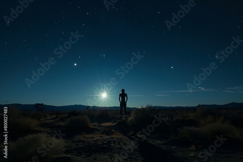 Area 51 at night, With Mysterious Lights And Shadows Casting Eerie Silhouettes Against The Desert Landscape, Generative AI