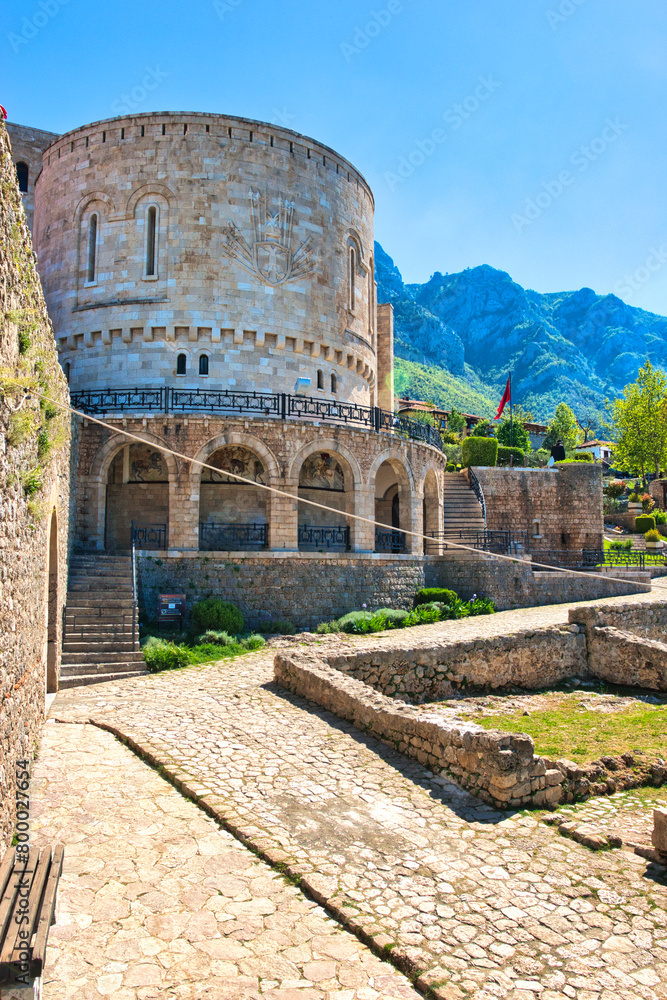 Kruje, Albania - 28 April, 2024: The Skanderbeg Museum in Kruja ...