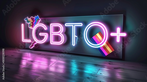 LGBTQ+ neon text concept photo