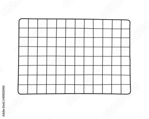 Wire grid wall white background isolated  property of product photo flatlay