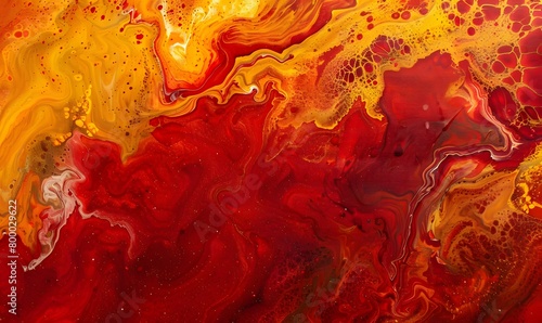 Acient painting of red and yellow colors  Generative AI 