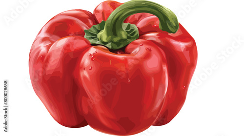 Ripe red pepper on white background Vectot style vector