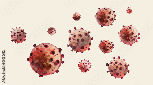 Samples of monkey pox virus on light background Vector photo